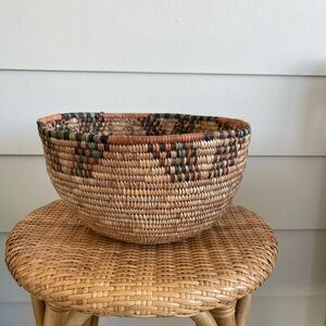 Large Vintage Indigenous Coiled Basket
